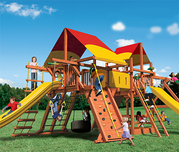 Woodplay Mega Set 1, Outback Playhouse Combo, 6', sold, installed, serviced by Play King, South Florida Woodplay dealer