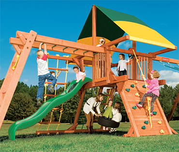 Woodplay Outback 5'-B, cedar playset sold, installed, serviced by Play King, South Florida Woodplay dealer