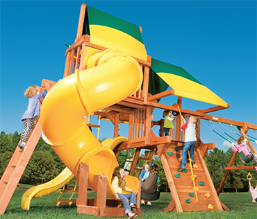 Woodplay Outback 5'-C, cedar playset sold, installed, serviced by Play King, South Florida Woodplay dealer