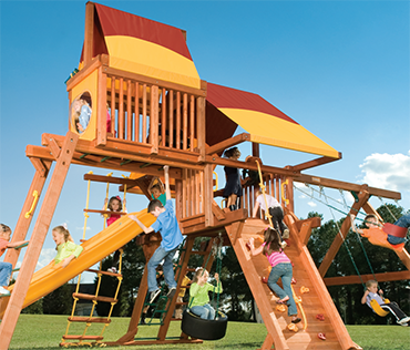 Woodplay Outback 6'-B, cedar playset sold, installed, serviced by Play King, South Florida Woodplay dealer