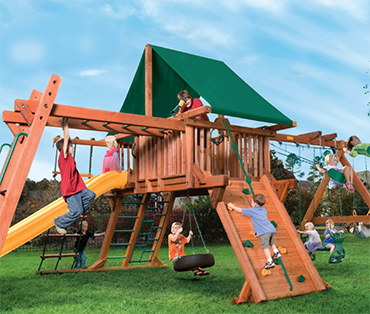 Woodplay Outback 7'-A cedar playset sold, installed, serviced by Play King, South Florida Woodplay dealer