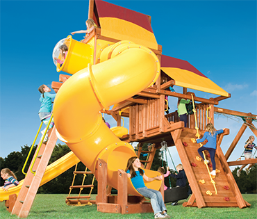 Woodplay Outback 6'-B cedar playset sold, installed, serviced by Play King, South Florida Woodplay dealer