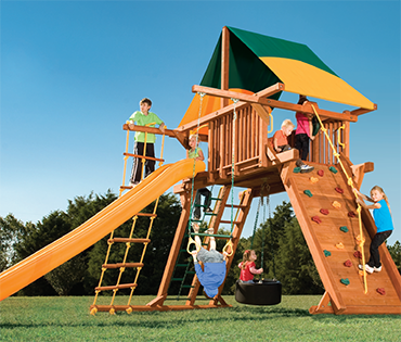 Woodplay Outback XL 7'-A cedar playset sold, installed, serviced by Play King, South Florida Woodplay dealer