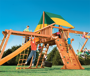 Woodplay Outback XL 7'-B cedar playset sold, installed, serviced by Play King, South Florida Woodplay dealer