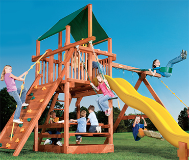 Woodplay Playhouse 6' A cedar playset sold, installed, serviced by Play King, South Florida Woodplay dealer