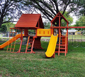 Here's a Mega Woodplay playset Play King installed in Davie, Florida.