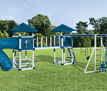 Swing Kingdom from Play King, Davie Florida, Double Tower A-7 Deluxe vinyl playset