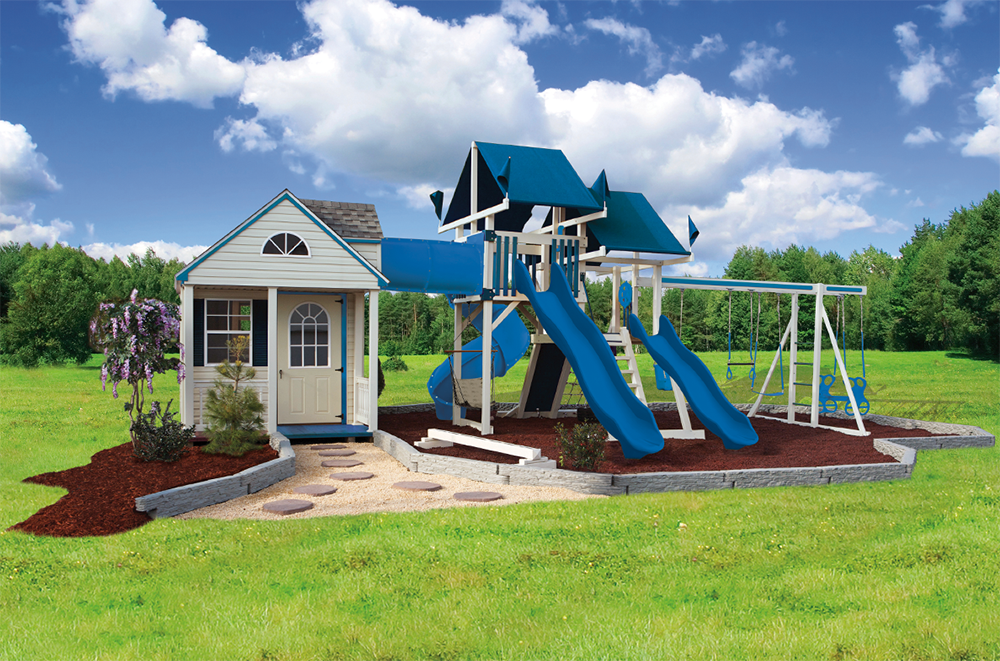 Play King Swing Kingdom Kids Vinyl Playhouse SK60 Cottage Escape