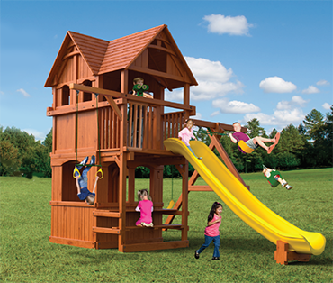 Woodplay Playhouse XL 6' D cedar or playset from Play King, Fort Lauderdale Florida