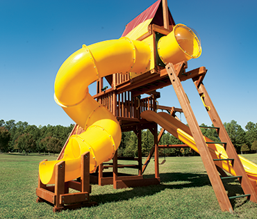 The Hurricane Slide playset swingset accessory for Woodplay from Play King, Davie Florida